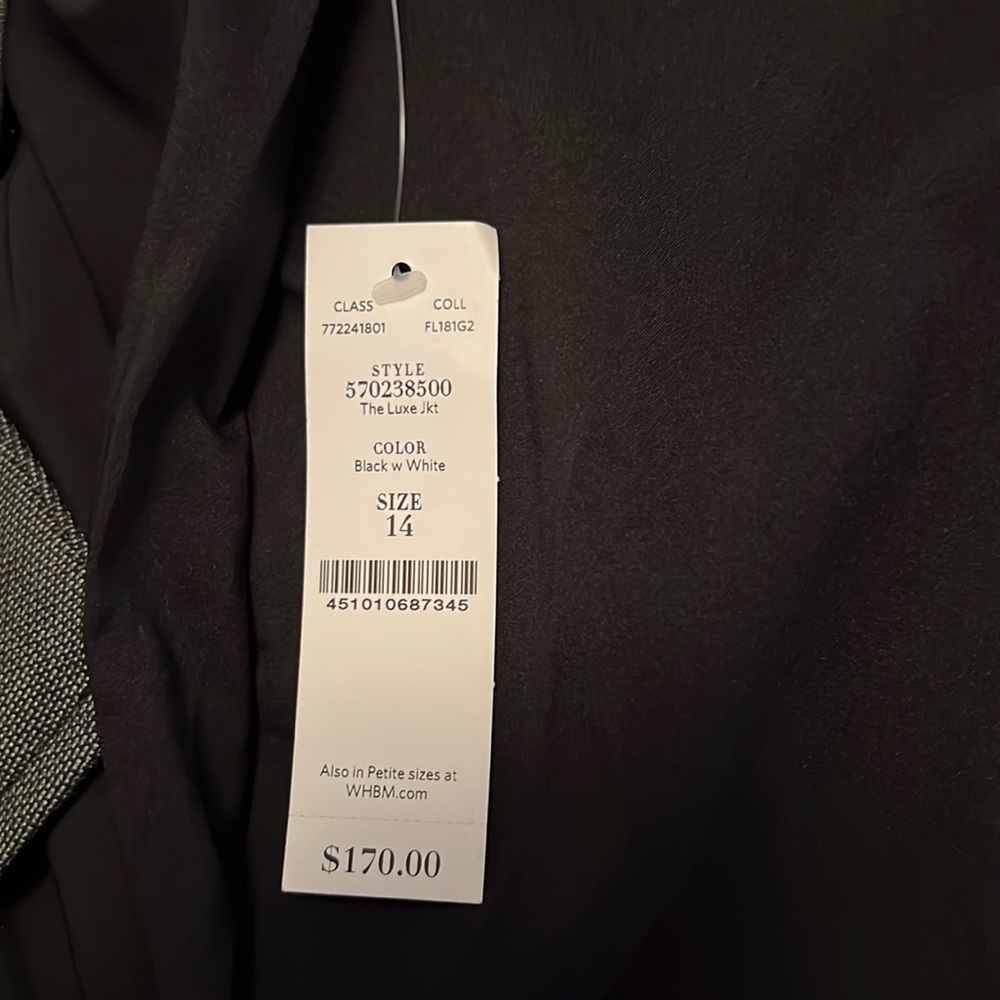 NWT White House Black Market Zip Moto Jacket/Blazer with Faux Leather Trim - Picture 12 of 13
